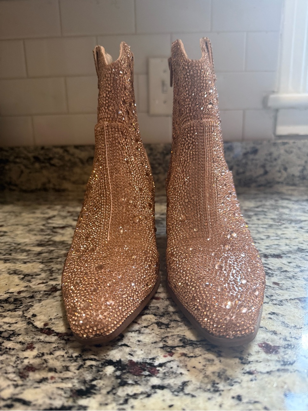 Matisse Champagne Rhinestone Booties 6.5 - Picture 3 of 10
